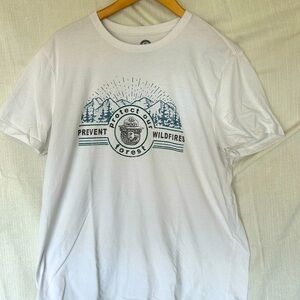 Smokey the bear white T-shirt